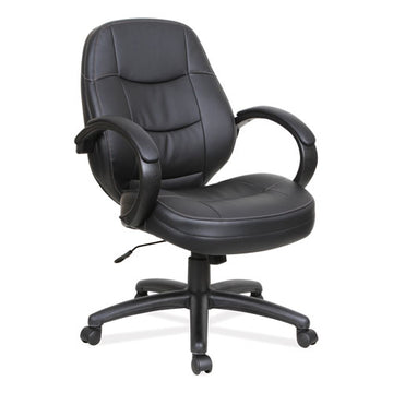 Alera® Alera Pf Series Mid-back Bonded Leather Office Chair, Supports Up To 275 Lb, 18.11" To 22.04" Seat Height, Black freeshipping - TVN Wholesale